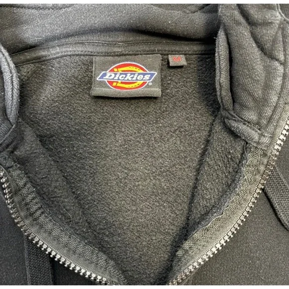 Dickies Hoodie Quarter Zip Black Pullover Mens Medium Workwear Streetwear - Picture 2 of 6